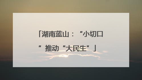 湖南蓝山：“小切口”推动“大民生”