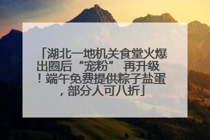 湖北一地机关食堂火爆出圈后“宠粉” 再升级！端午免费提供粽子盐蛋，部分人可八折