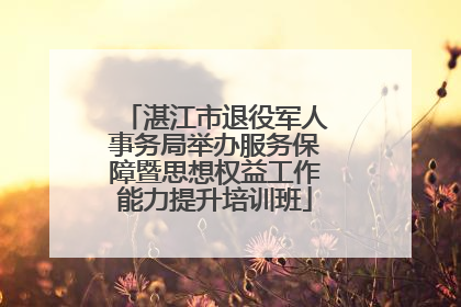 湛江市退役军人事务局举办服务保障暨思想权益工作能力提升培训班