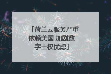 荷兰云服务严重依赖美国 加剧数字主权忧虑