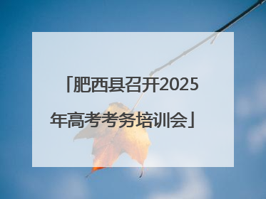 肥西县召开2025年高考考务培训会