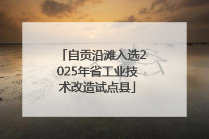 自贡沿滩入选2025年省工业技术改造试点县