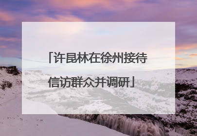 许昆林在徐州接待信访群众并调研