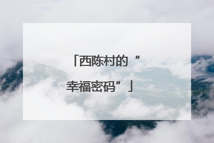 西陈村的“幸福密码”