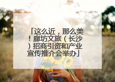 这么近，那么美！廊坊文旅（长沙）招商引资和产业宣传推介会举办