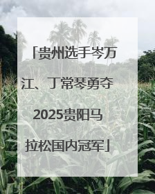 贵州选手岑万江、丁常琴勇夺2025贵阳马拉松国内冠军