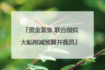 资金紧张 联合国拟大幅削减预算并裁员