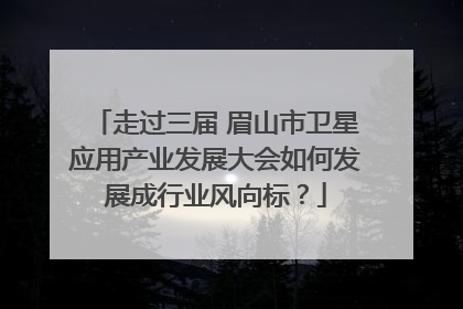 走过三届 眉山市卫星应用产业发展大会如何发展成行业风向标？
