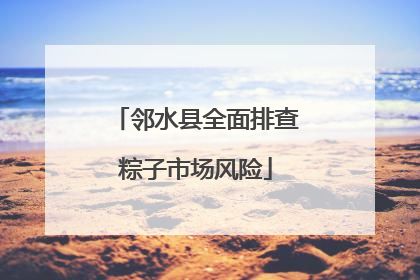 邻水县全面排查粽子市场风险