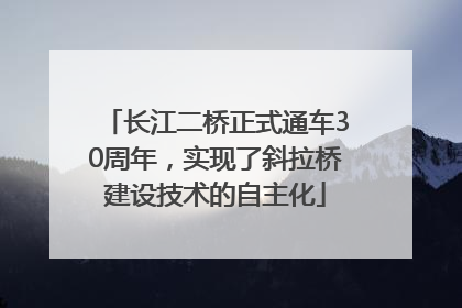 长江二桥正式通车30周年，实现了斜拉桥建设技术的自主化