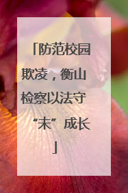 防范校园欺凌，衡山检察以法守“未”成长