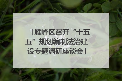 雁峰区召开“十五五”规划编制法治建设专题调研座谈会