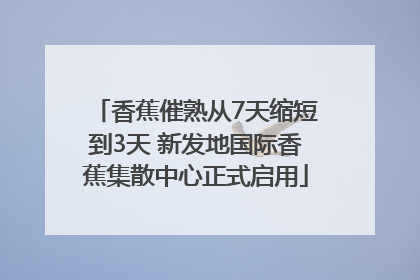 香蕉催熟从7天缩短到3天 新发地国际香蕉集散中心正式启用