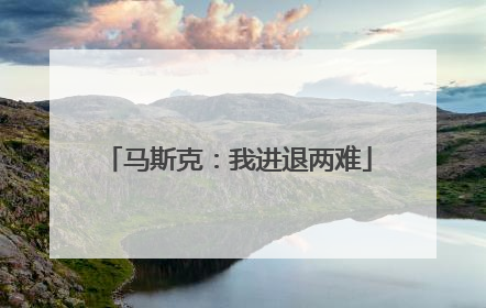 马斯克：我进退两难