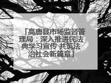 高唐县市场监督管理局：深入推进民法典学习宣传 共筑法治社会新篇章