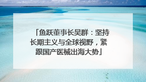 鱼跃董事长吴群：坚持长期主义与全球视野，紧跟国产医械出海大势
