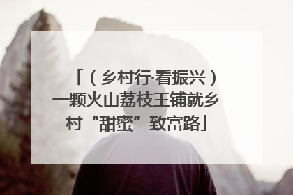 （乡村行·看振兴）一颗火山荔枝王铺就乡村“甜蜜”致富路