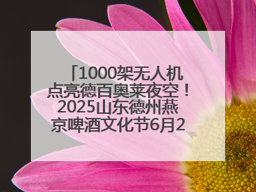 1000架无人机点亮德百奥莱夜空！2025山东德州燕京啤酒文化节6月20日启幕