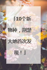 10个新物种，荆楚大地首次发现！
