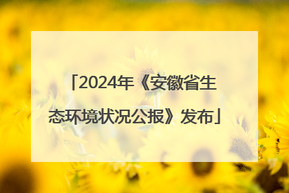 2024年《安徽省生态环境状况公报》发布