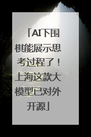 AI下围棋能展示思考过程了！上海这款大模型已对外开源